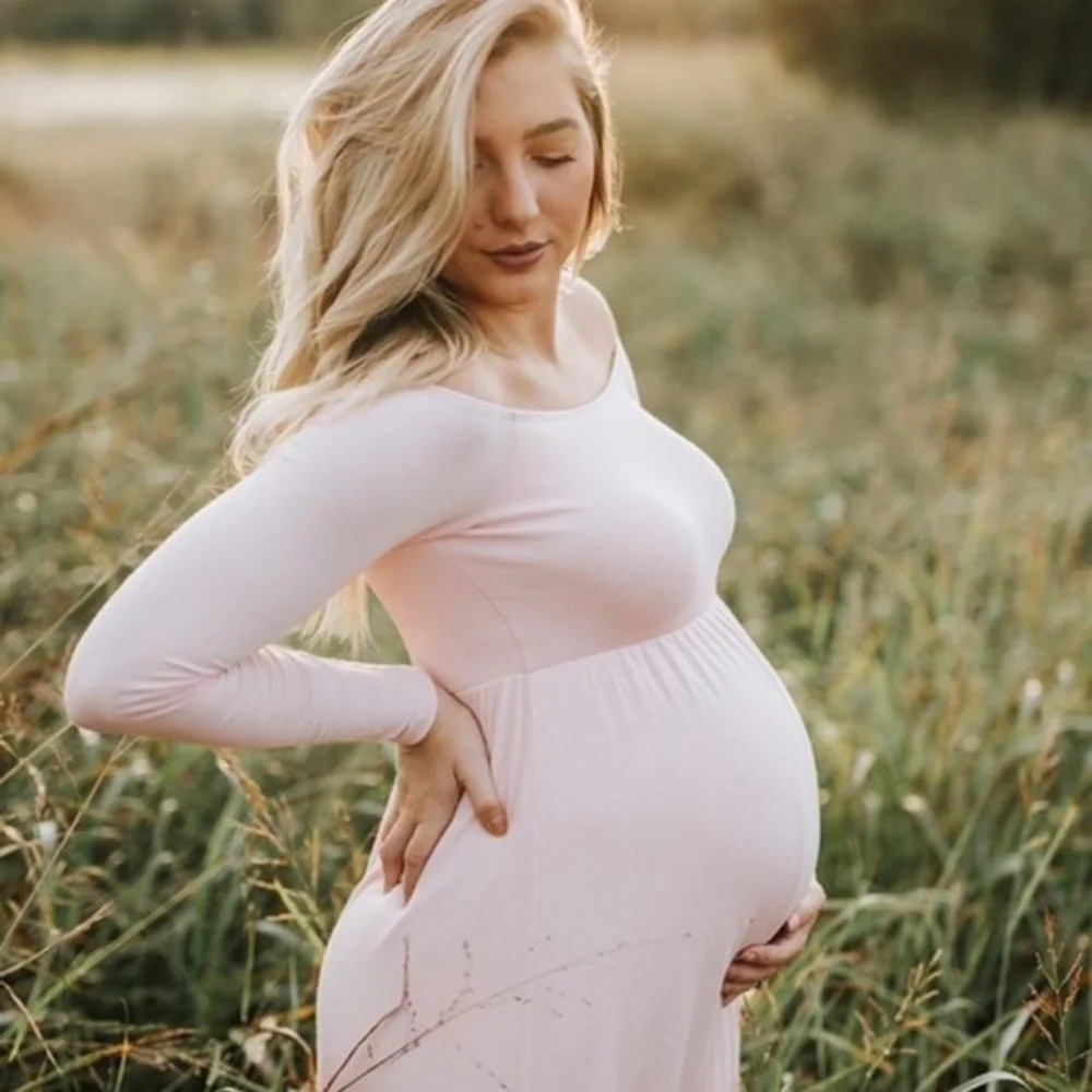 -‎ NEW Pink Blush Pink Off Shoulder Maternity…